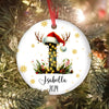 GeckoCustom Custom Alphabet And Name Year Christmas Ceramic Ornament HA75 891759 3 inch