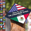 GeckoCustom Custom Country Flag Graduation Toppers, Graduation Gift HN590 9.5"x9.5"