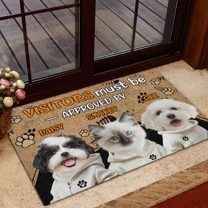 GeckoCustom Custom Dog Photo Visitors Must Be Approved By This Dog Doormats LM32 893087