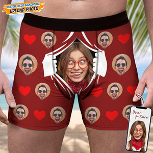 GeckoCustom Custom Face Hands White Men's Boxer Briefs N304 889344