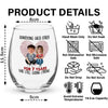 GeckoCustom Custom Face Photo Annoying For Year Still Going Strong Couple Stemless Wine Glass For Valentine's Day HO82 893454 14.5 oz