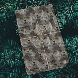GeckoCustom Custom Face Photo Cat Wrapping Paper HO82 893328