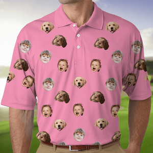 GeckoCustom Custom Face Photo Dog Cat Family Polo Shirt DM01 891117
