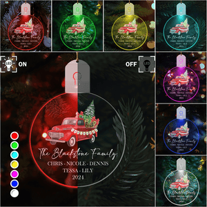 GeckoCustom Custom Family Name Christmas Led Acrylic Ornament HO82 893256 3 inches