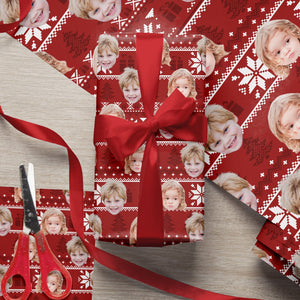 GeckoCustom Custom Family Photo Bright Your Christmas Gift With Wrapping Paper TH10 892217