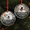 GeckoCustom Custom Photo and Name Dog Memorial Glass Ornament Forever in Our Heart For Dog Lovers HO82 891781 8cm