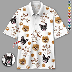 GeckoCustom Custom Photo Best Dog Dad Dog Polo Shirt HA75 890668
