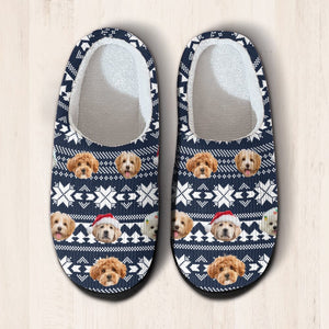 GeckoCustom Custom Photo Christmas Dog Cat Slippers HA75 891302