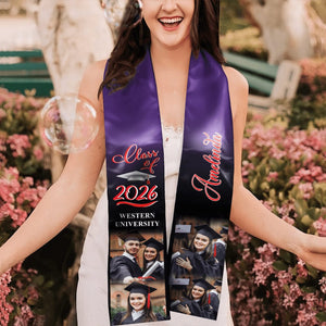 GeckoCustom Custom Photo Class of 2024 Stoles Sash Senior Gift TA29 TH10 888873