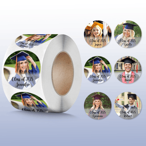 GeckoCustom Custom Photo Class Of 2025 Graduation Roll Sticker TA29 890519