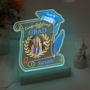 GeckoCustom Custom Photo Congratulations Class of 2025 Graduation Acrylic Plaque LED Night Light HO82 893492 Acrylic / 7.9"x4.5"