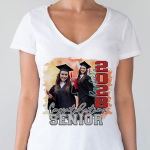 GeckoCustom Custom Photo Congratulations Senior 2025 Graduation Bright Shirt T368 890122