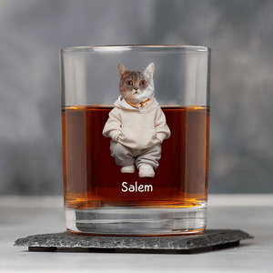 GeckoCustom Custom Photo Cool Dog, Cat Print Rock Glass Gift For Dog Cat Pet Lover HA75 891844 10.5 oz / 1 Side