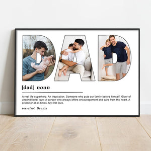 GeckoCustom Custom Photo Dad My First Love Father's Day Poster Canvas Picture Frame DM01 890959