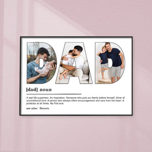 GeckoCustom Custom Photo Dad My First Love Father's Day Poster Canvas Picture Frame DM01 890959