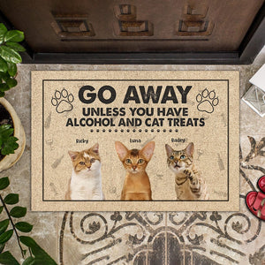 GeckoCustom Custom Photo Go Away Unless You Have Alcohol And Cat Treats Funny Cartoon Doormat N304 889712
