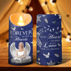 GeckoCustom Custom Photo Gone But Never Forgotten Memorial LED Candle HA75 891874