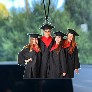 GeckoCustom Custom Photo Graduation Gift For Family Member Car Hanging HA75 891868 3"H x 1.5"W