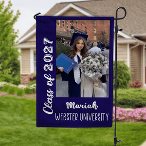 GeckoCustom Custom Photo Graduation Senior Class of 2025 Garden Flag 12"x18"
