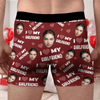 GeckoCustom Custom Photo I Love My Wife, Girlfriend Man's Boxer Valentine's Day, Anniversary Gift HA75 891806