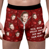 GeckoCustom Custom Photo Real Men Break Your Bed Not Your Heart Man's Boxer Valentine's Day, Anniversary Gift HA75 891856