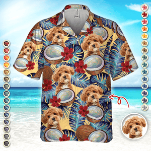 GeckoCustom Custom Photo Tropical Coconut Dog Cat Hawaii Shirt HA75 891100