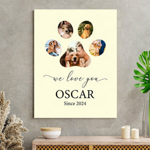 GeckoCustom Custom Photo We Love You Dog Cat Pet Photo Collage Memorial Poster Canvas Picture Frame DM01 891165