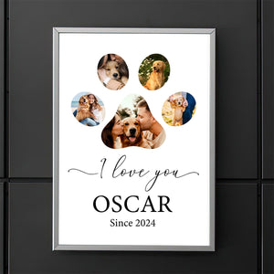 GeckoCustom Custom Photo We Love You Dog Cat Pet Photo Collage Memorial Poster Canvas Picture Frame DM01 891165