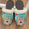 GeckoCustom Custom Photo With Accessories Pattern Dog Cat Plush Slippers T368 HN590