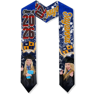 GeckoCustom Custom Photo With Grunge Graduation Stoles N369 890697 6x72 inch