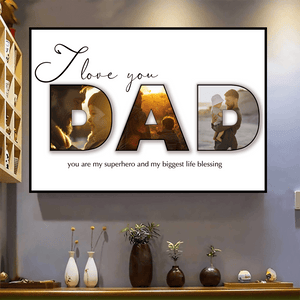 GeckoCustom Custom Photo You Are My Super Hero Dad Poster Canvas Picture Frame DM01 890953