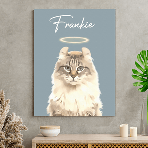 GeckoCustom Custom Watercolor Dog Cat Pet Photo Memorial Picture Frame Poster Canvas HA75 891800