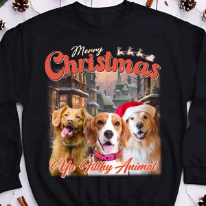 GeckoCustom Custom Your Pet Retro Vintage Portrait Christmas Sweatshirt TH10 891693