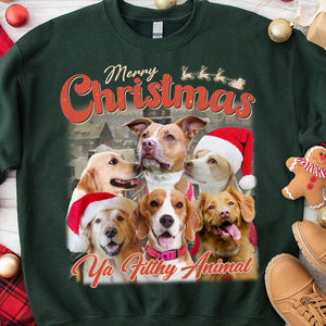 GeckoCustom Custom Your Pet Retro Vintage Portrait Christmas Sweatshirt TH10 891693