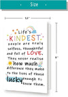 GeckoCustom Cute Appreciation Card for Kindest Person, Great Thank You Card with Envelope for Women Men, Sweet Friendship Gift for Friends Classmates, Best Thank You Gift Ideas for Mom Dad
