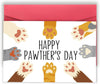 GeckoCustom Cute First Fathers Day Card for New Dad, Two-Sided 1St Fathers Day Gift from Baby Girl Boy, I Used to Live in Your Balls Pawther'S Day