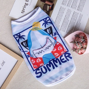 GeckoCustom Cute Sphynx Cat Shirt Vest for Cats Gotas Summer Breathable Pet Clothes Clohting Katten Kedi Mascotas Costume Dog Suit Ropa Para 13 / XS