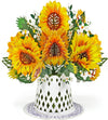 GeckoCustom CUTPOPUP Hummingbird Birthday Card Pop Up, Mothers Day, Fathers Day, 3D Popup Greeting Card, Birthday Card for Women (Hummingbird Sunflower) Sunflowers - 11"X11"