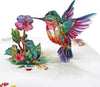 GeckoCustom CUTPOPUP Hummingbird Birthday Card Pop Up, Mothers Day, Fathers Day, 3D Popup Greeting Card, Birthday Card for Women (Hummingbird Sunflower) Hummingbird Purple Flower-6X8In