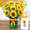GeckoCustom CUTPOPUP Hummingbird Birthday Card Pop Up, Mothers Day, Fathers Day, 3D Popup Greeting Card, Birthday Card for Women (Hummingbird Sunflower) Sunflower-6X8In