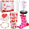 GeckoCustom Dad Gifts, 8PCS Fathers Day Gift Includes 20Oz Tumbler with Lid Straw Brush Socks Bracelet Key Chain Thanks Card Gift Box, Best Dad Ever Gifts from Daughter Son Kids for Christmas Birthday Valentines Day