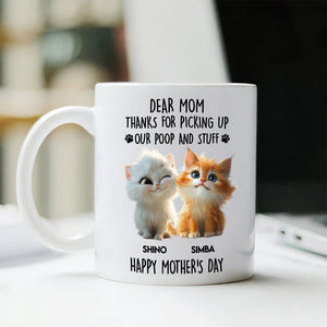 GeckoCustom Dad Mom Thanks For Picking Up My Poop And Stuff Personalized White Mug Gift For Cat Lovers CH07 895240