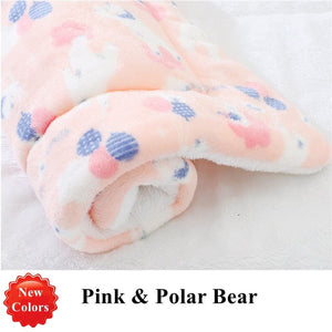 GeckoCustom Dog Bed Thickened Dog Mat Pet Cat Soft Fleece Pad Blanket Bed Mat Cushion Home Washable Rug Keep Warm Pet Supplies cama perro Pink Polar Bear / XS 32x25cm / China