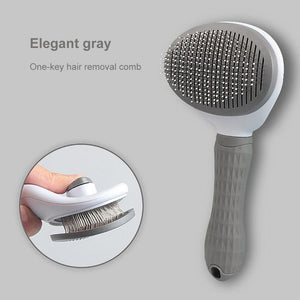 GeckoCustom Dog Hair Remover Brush Cat Dog Hair Grooming And Care Comb For Long Hair Dog Pet Removes Hairs Cleaning Bath Brush Dog Supplies oval grey