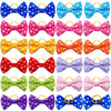 GeckoCustom Dog Hair Rubber Bands Solid Color Polka Dots Valentine Day Little Daisy Style Hairpins Pet Dog Hair Pet Grooming Accessories Polka dot / 10 Pcs