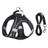 GeckoCustom Dog Harness Leash Set for Small Dogs Adjustable Puppy Cat Harness Vest French Bulldog Chihuahua Pug Outdoor Walking Lead Leash Black / XXS 1-2 kg