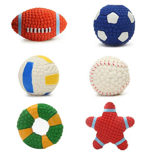 GeckoCustom Durable Ball Squeak Toys Cleaning Tooth Chew Voice Toy Pet Supplies Non-toxic Training Balls Soft Latex Pet Dog Toy