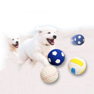 GeckoCustom Durable Ball Squeak Toys Cleaning Tooth Chew Voice Toy Pet Supplies Non-toxic Training Balls Soft Latex Pet Dog Toy