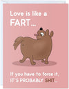 GeckoCustom Fathers Day Card for Dad Birthday, Anniversary Husband Him Grandpa Grandfather Stepdad Stepfather, Birthday Thank You Kawaii Greeting Card (Thanks for Feeding Me ...) Love Is Like A Fart...