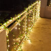 GeckoCustom Flower Green Leaf String Lights Artificial Vine Fairy Lights Battery Powered Christmas Tree Garland Light for Weeding Home Decor